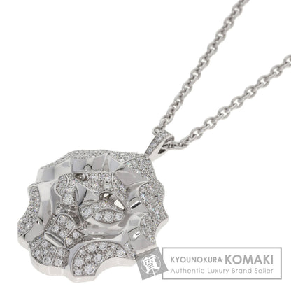 CHANEL Diamond Sous le Signe du Lion Necklace K18 White Gold Ladies [Used]