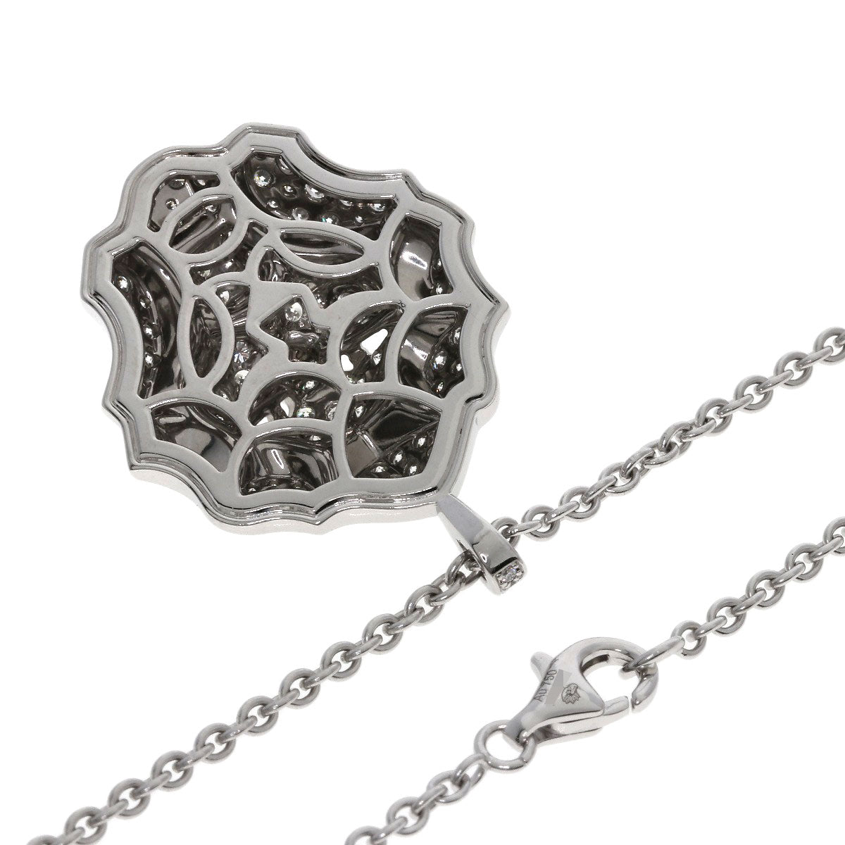 CHANEL Diamond Sous le Signe du Lion Necklace K18 White Gold Ladies [Used]