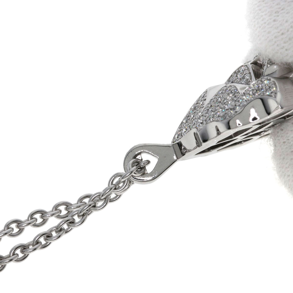 CHANEL Diamond Sous le Signe du Lion Necklace K18 White Gold Ladies [Used]