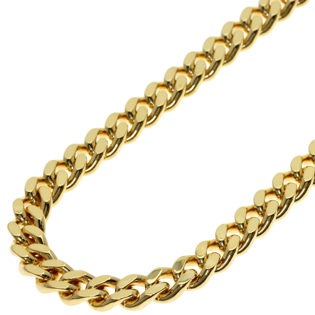 Curb chain Kihei 2 sides Necklace K18 Yellow Gold 99.7g　mens