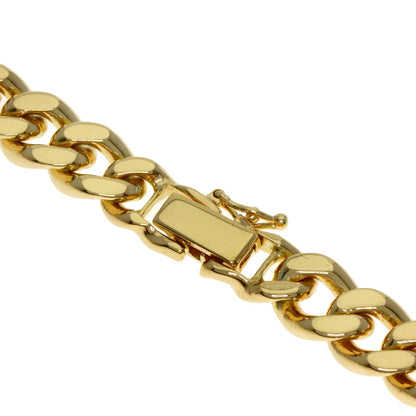 Curb chain Kihei 2 sides Necklace K18 Yellow Gold 99.7g　mens