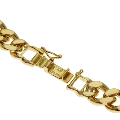 Curb chain Kihei 2 sides Necklace K18 Yellow Gold 99.7g　mens