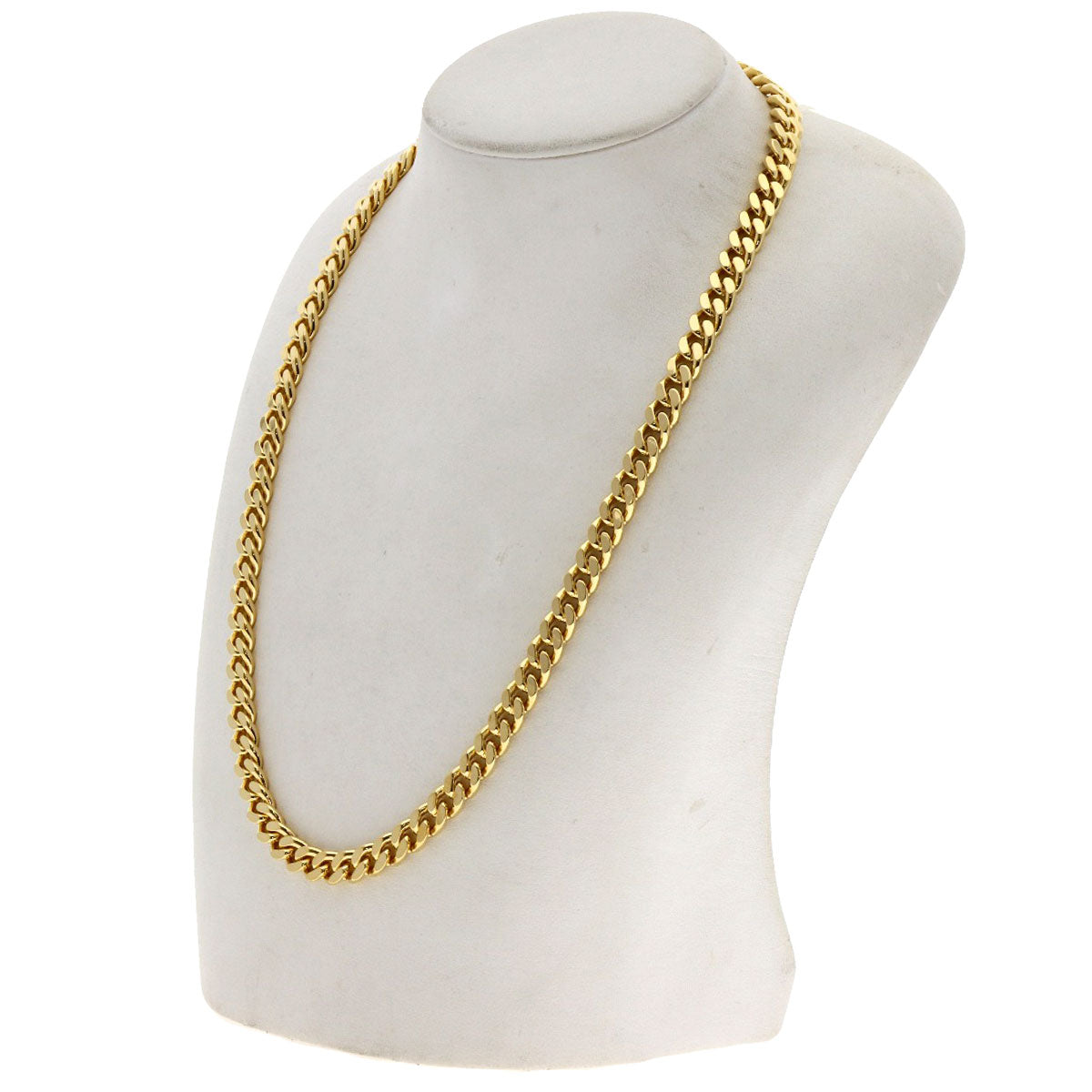 Curb chain Kihei 2 sides Necklace K18 Yellow Gold 99.7g　mens