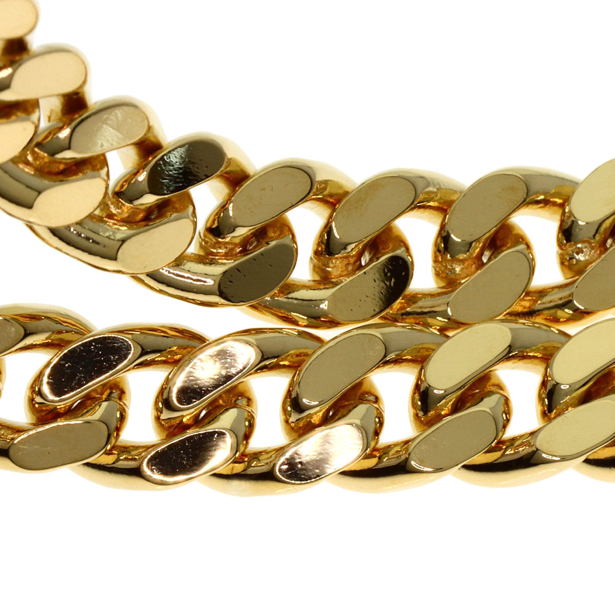 Curb chain Kihei 2 sides Necklace K18 Yellow Gold 99.7g　mens