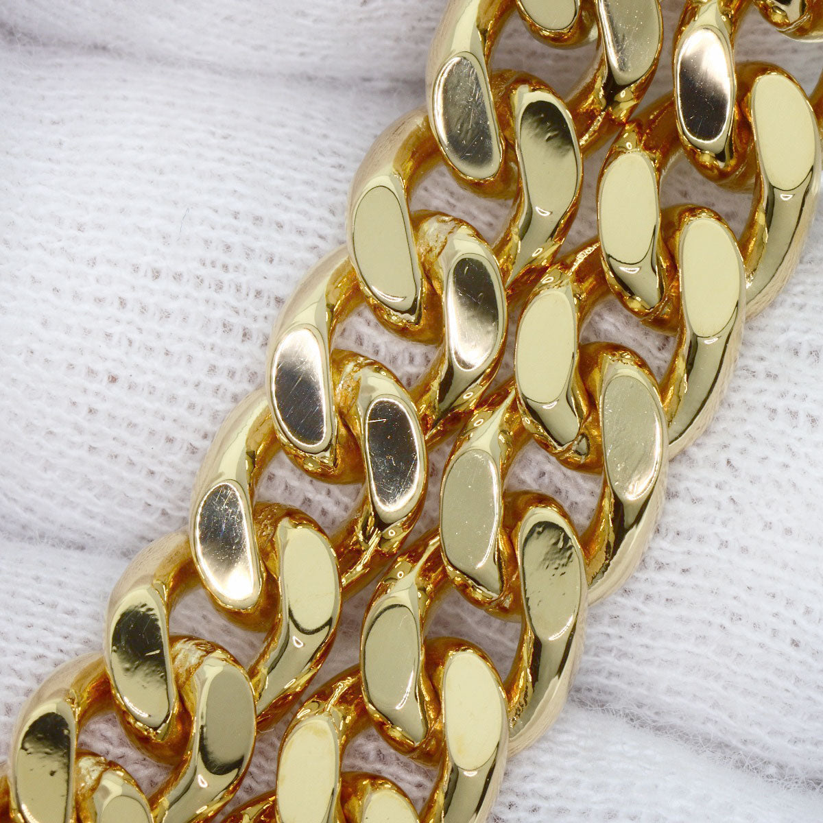 Curb chain Kihei 2 sides Necklace K18 Yellow Gold 99.7g　mens