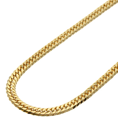 Curb chain Kihei 6-sided double Necklace K18 Yellow Gold 30.1g　Ladies