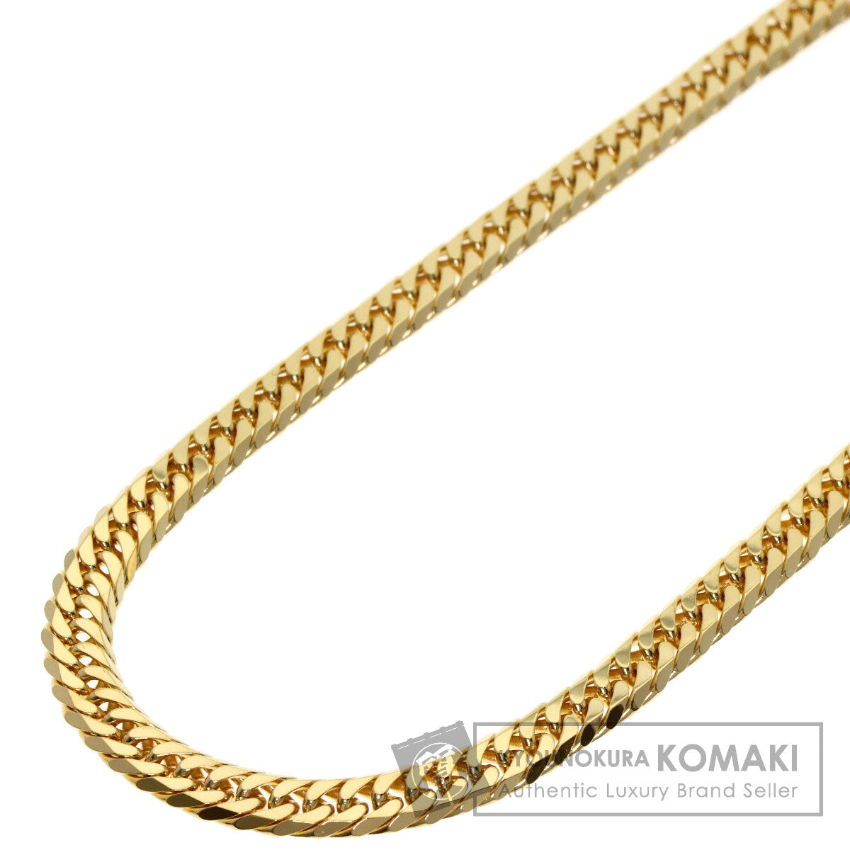 Curb chain Kihei 6-sided double Necklace K18 Yellow Gold 30.1g　Ladies