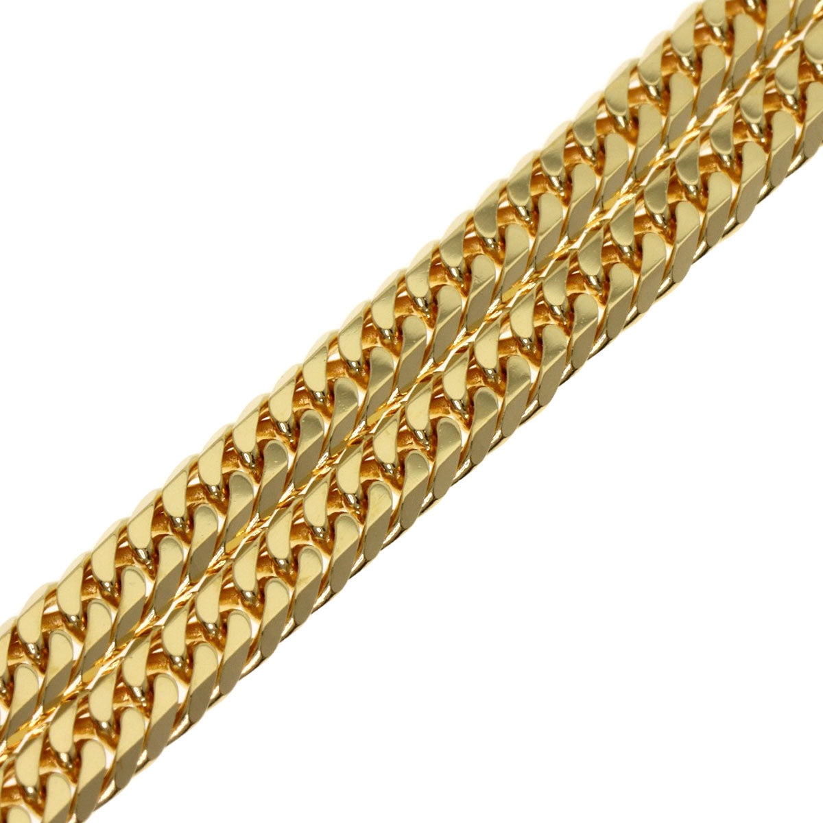Curb chain Kihei 6-sided double Necklace K18 Yellow Gold 30.1g　Ladies