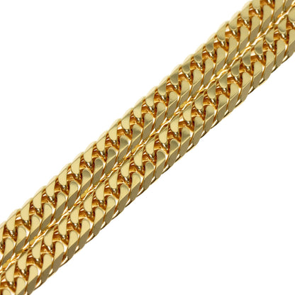 Curb chain Kihei 6-sided double Necklace K18 Yellow Gold 30.1g　Ladies