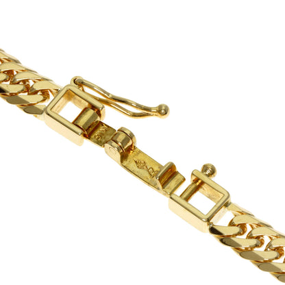 Curb chain Kihei 6-sided double Necklace K18 Yellow Gold 30.1g　Ladies