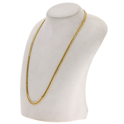 Curb chain Kihei 6-sided double Necklace K18 Yellow Gold 30.1g　Ladies