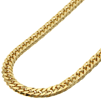 Curb chain Kihei 6-sided double Necklace K18 Yellow Gold 46.3g　Ladies