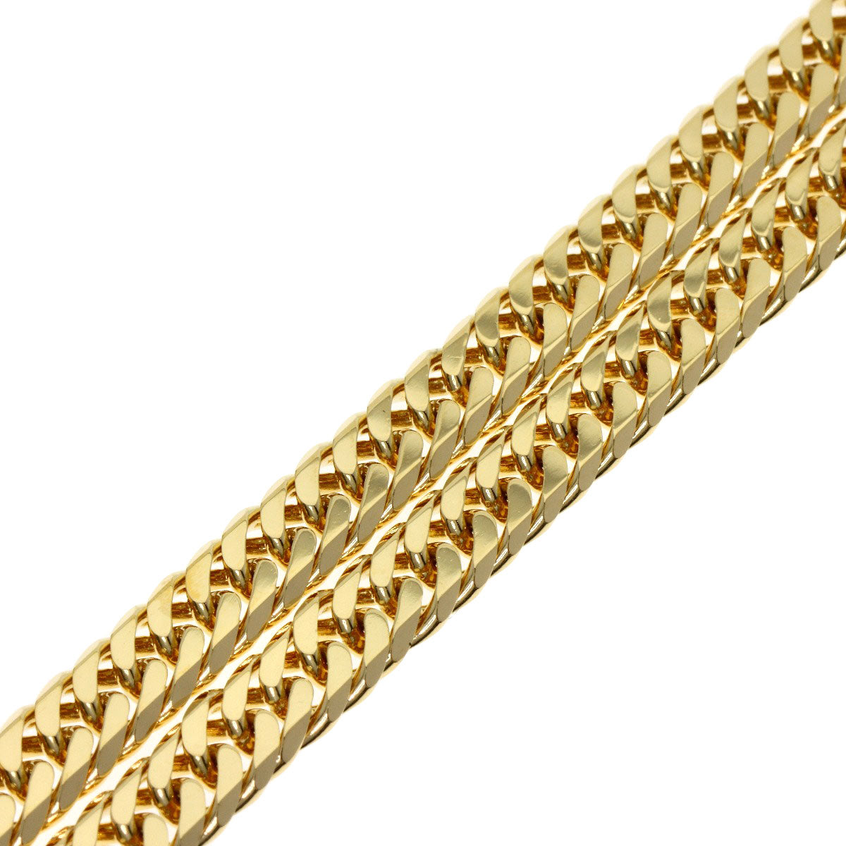 Curb chain Kihei 6-sided double Necklace K18 Yellow Gold 46.3g　Ladies