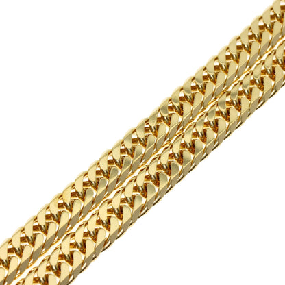 Curb chain Kihei 6-sided double Necklace K18 Yellow Gold 46.3g　Ladies