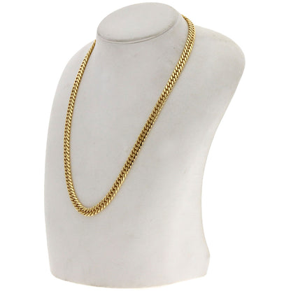 Curb chain Kihei 6-sided double Necklace K18 Yellow Gold 46.3g　Ladies