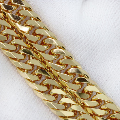 Curb chain Kihei 6-sided double Necklace K18 Yellow Gold 46.3g　Ladies