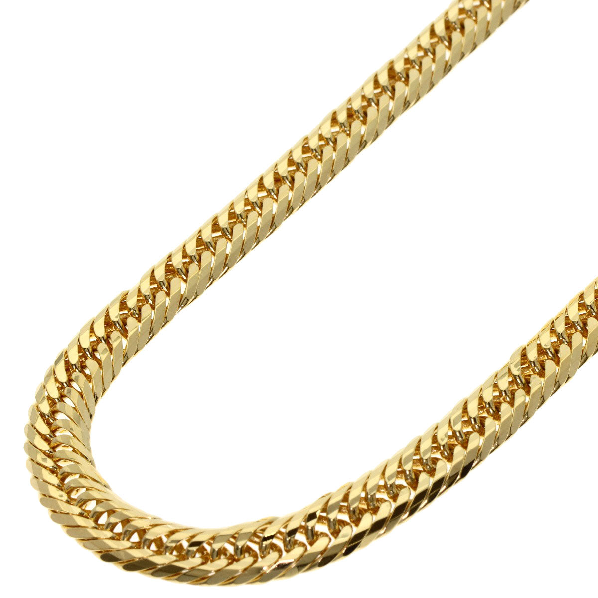 Curb chain 12-sided triple Necklace K18 Yellow Gold 50g　mens