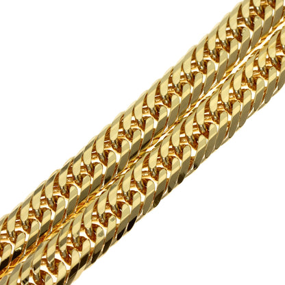 Curb chain 12-sided triple Necklace K18 Yellow Gold 50g　mens