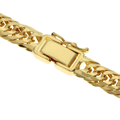 Curb chain 12-sided triple Necklace K18 Yellow Gold 50g　mens