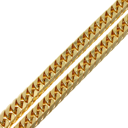 Curb chain Kihei 6-sided double Necklace K18 Yellow Gold 37.2g　mens