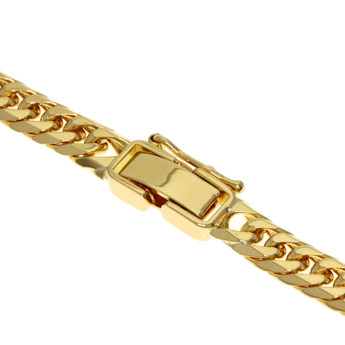 Curb chain Kihei 6-sided double Necklace K18 Yellow Gold 37.2g　mens