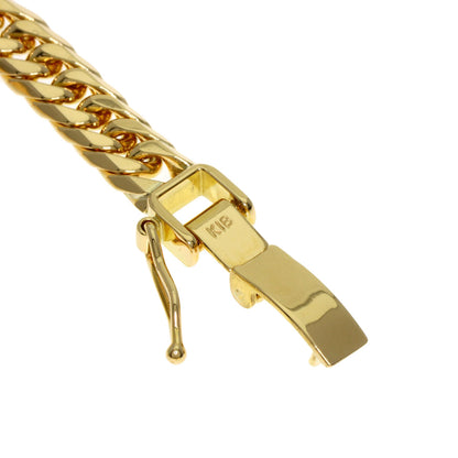 Curb chain Kihei 6-sided double Necklace K18 Yellow Gold 37.2g　mens