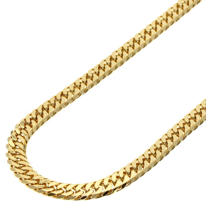 Curb chain Kihei 6-sided double Necklace K18 Yellow Gold 51.2g　mens