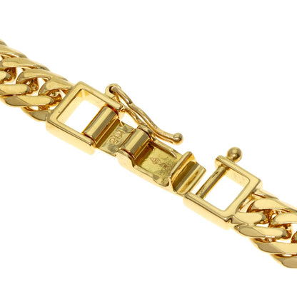 Curb chain Kihei 6-sided double Necklace K18 Yellow Gold 51.2g　mens