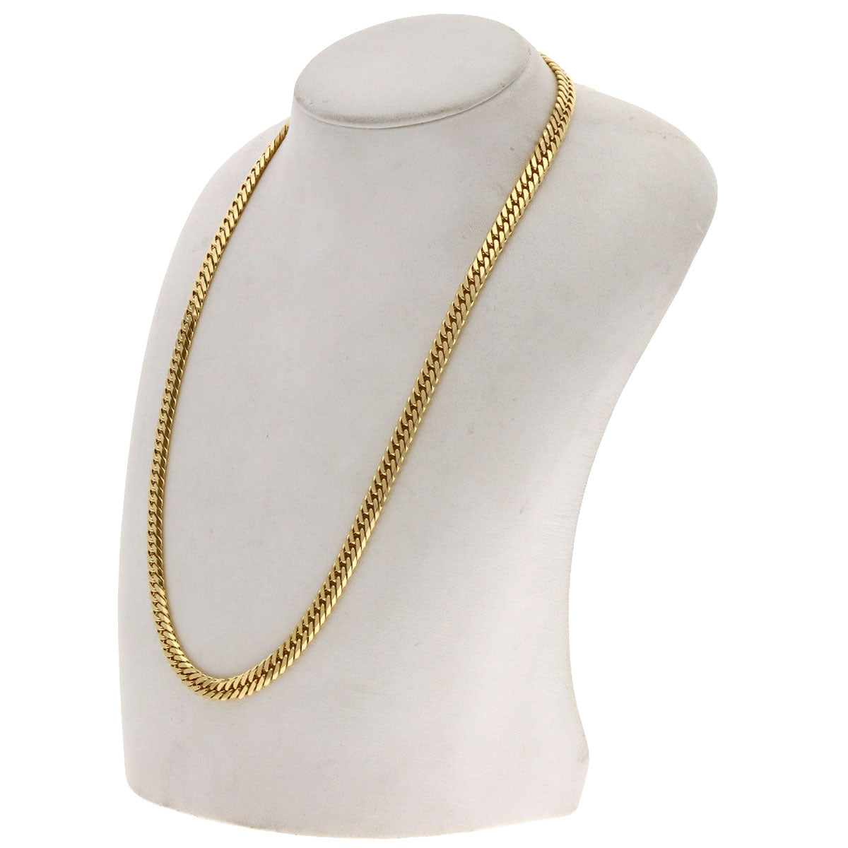 Curb chain Kihei 6-sided double Necklace K18 Yellow Gold 51.2g　mens