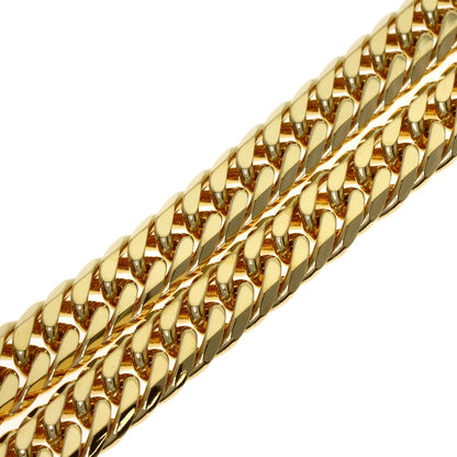 Curb chain Kihei 6-sided double Necklace K18 Yellow Gold 72.2g　Ladies