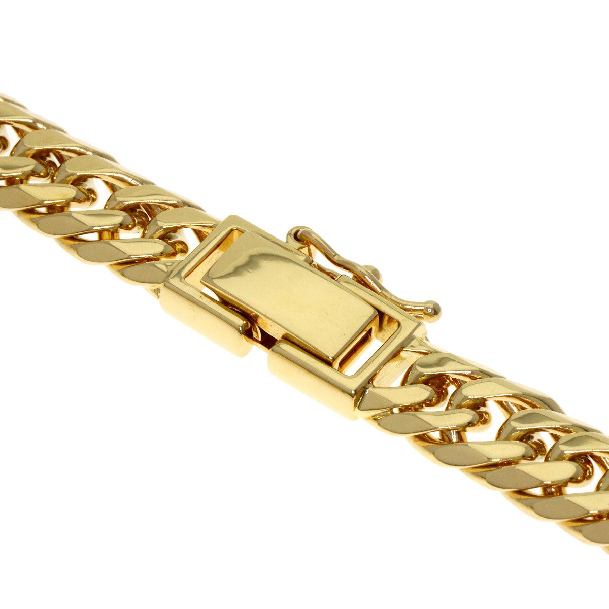 Curb chain Kihei 6-sided double Necklace K18 Yellow Gold 72.2g　Ladies
