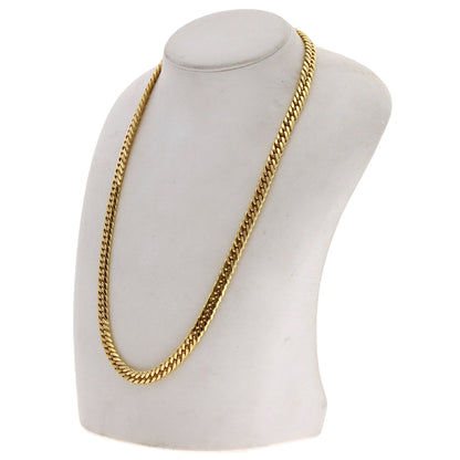 Curb chain Kihei 6-sided double Necklace K18 Yellow Gold 72.2g　Ladies