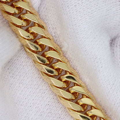 Curb chain Kihei 6-sided double Necklace K18 Yellow Gold 72.2g　Ladies