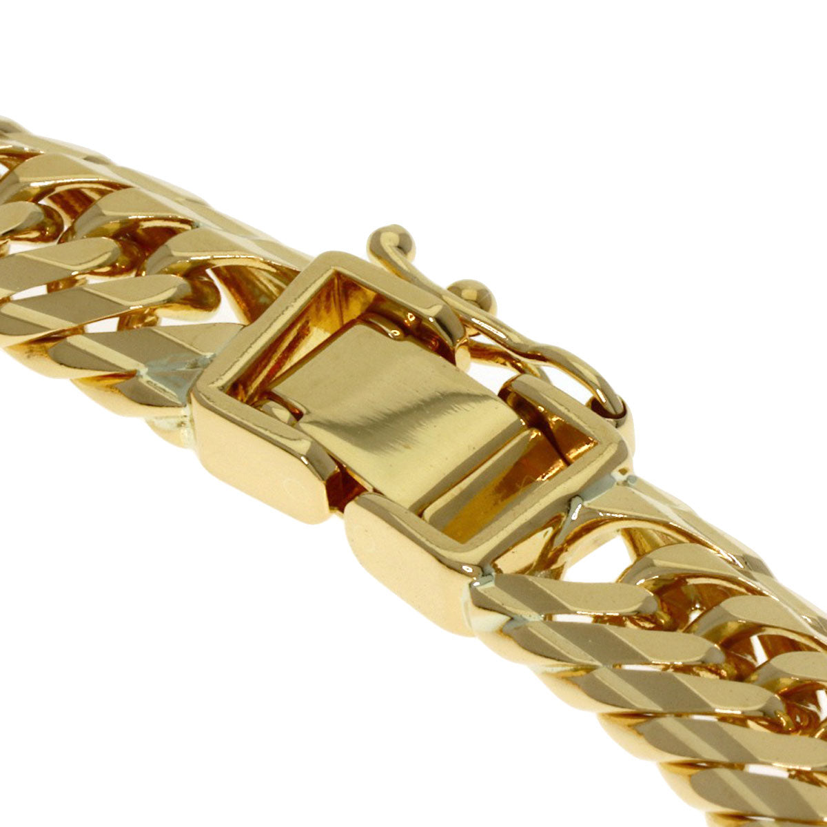 Curb Chain Kihei 16-sided Triple Bracelet K18 Yellow Gold 30g　mens