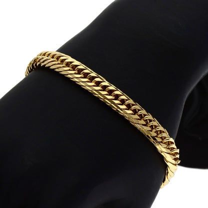 Curb Chain Kihei 16-sided Triple Bracelet K18 Yellow Gold 30g　mens