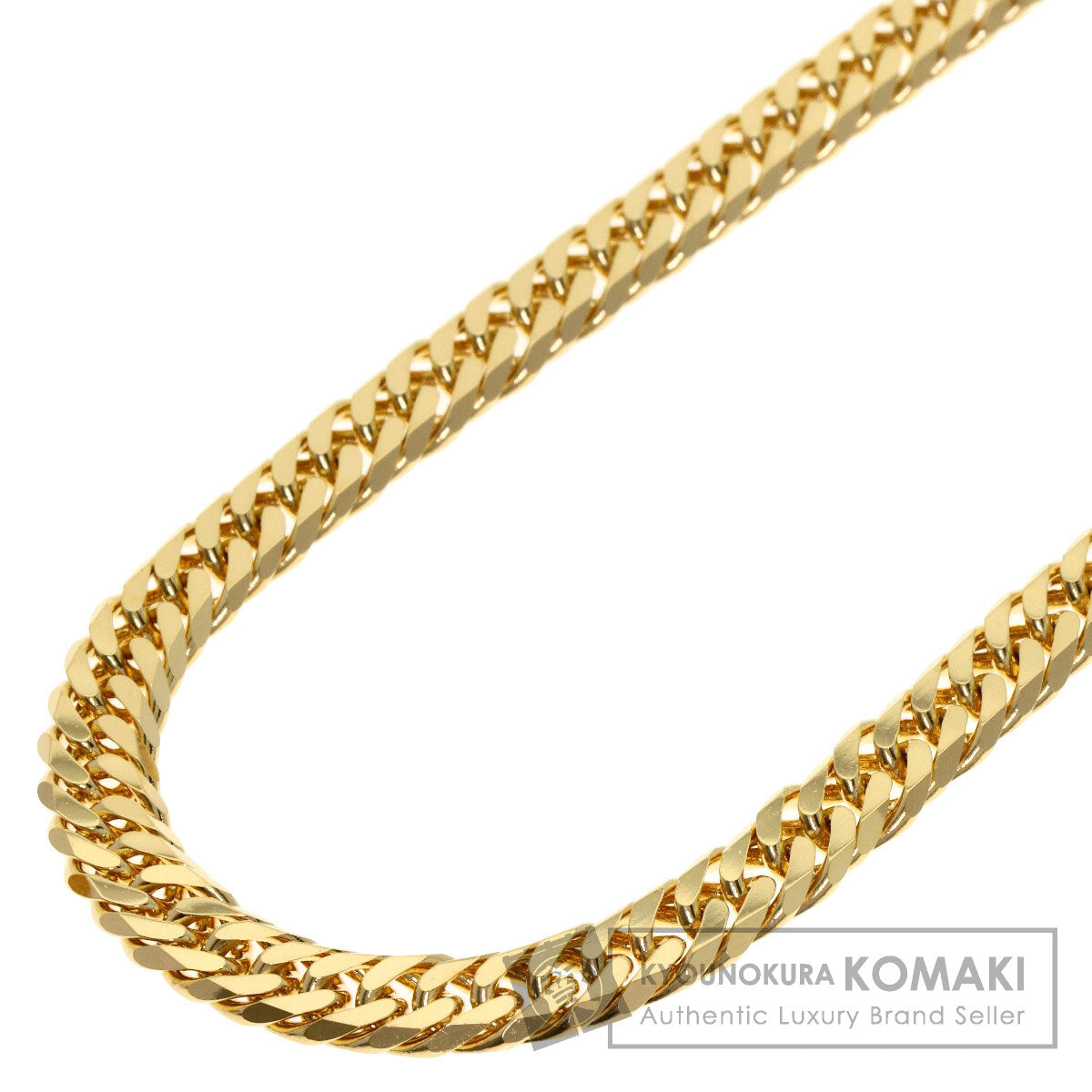 Curb chain Kihei 6-sided double Necklace K18 Yellow Gold 45.9g　Ladies