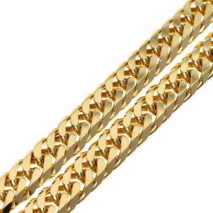 Curb chain Kihei 6-sided double Necklace K18 Yellow Gold 45.9g　Ladies
