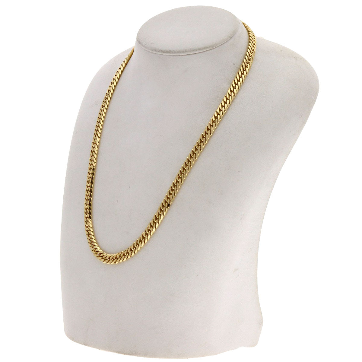 Curb chain Kihei 6-sided double Necklace K18 Yellow Gold 45.9g　Ladies
