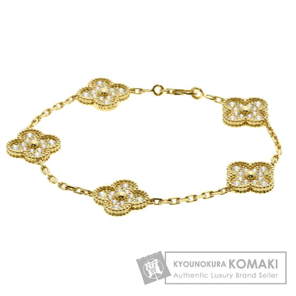 Van Cleef & Arpels 5P Vintage Alhambra Diamond Bracelet K18 Yellow Gold Ladies [Used]