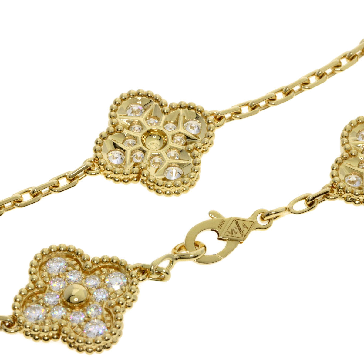 Van Cleef & Arpels 5P Vintage Alhambra Diamond Bracelet K18 Yellow Gold Ladies [Used]
