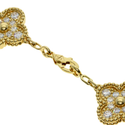 Van Cleef & Arpels 5P Vintage Alhambra Diamond Bracelet K18 Yellow Gold Ladies [Used]