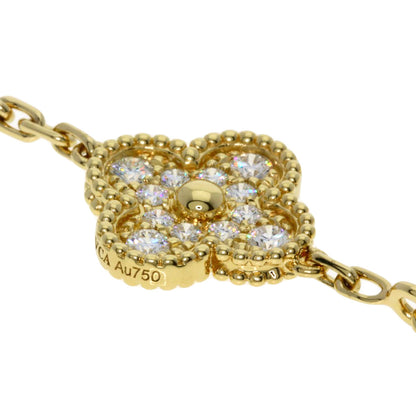 Van Cleef & Arpels 5P Vintage Alhambra Diamond Bracelet K18 Yellow Gold Ladies [Used]