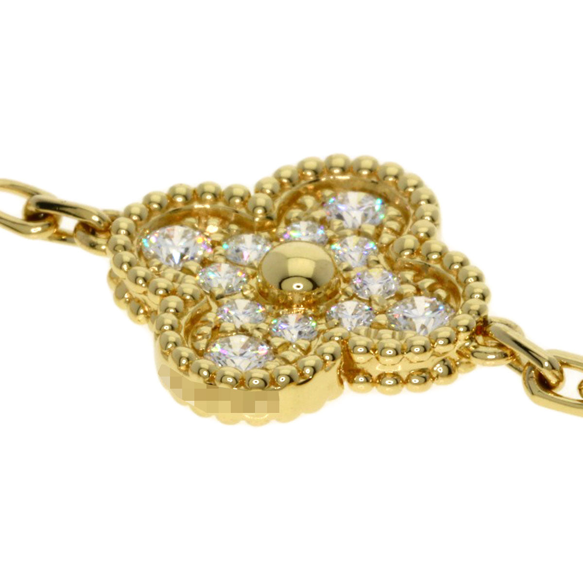 Van Cleef & Arpels 5P Vintage Alhambra Diamond Bracelet K18 Yellow Gold Ladies [Used]
