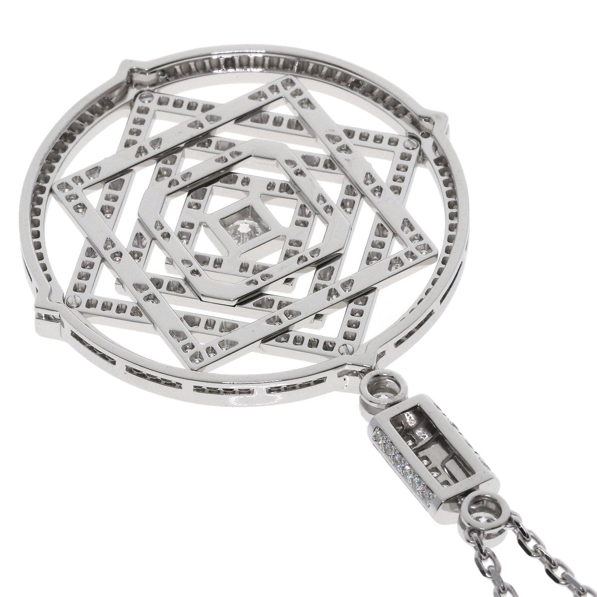 CARTIER Indian Mystery Diamond Necklace K18 White Gold Ladies [Used]