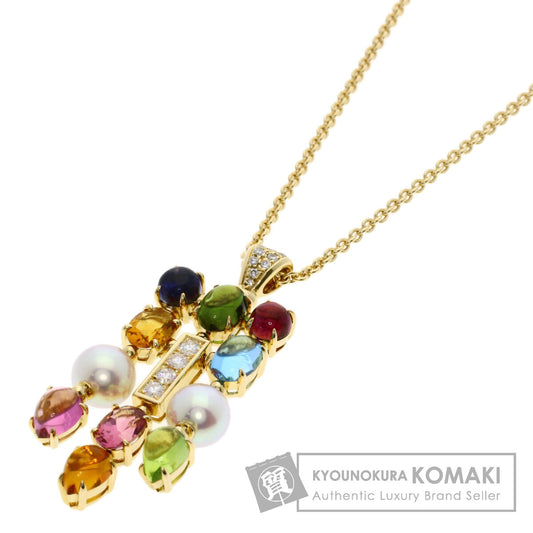 BVLGARI Allegra Multicolor Stone Necklace K18 Yellow Gold Ladies [Used]