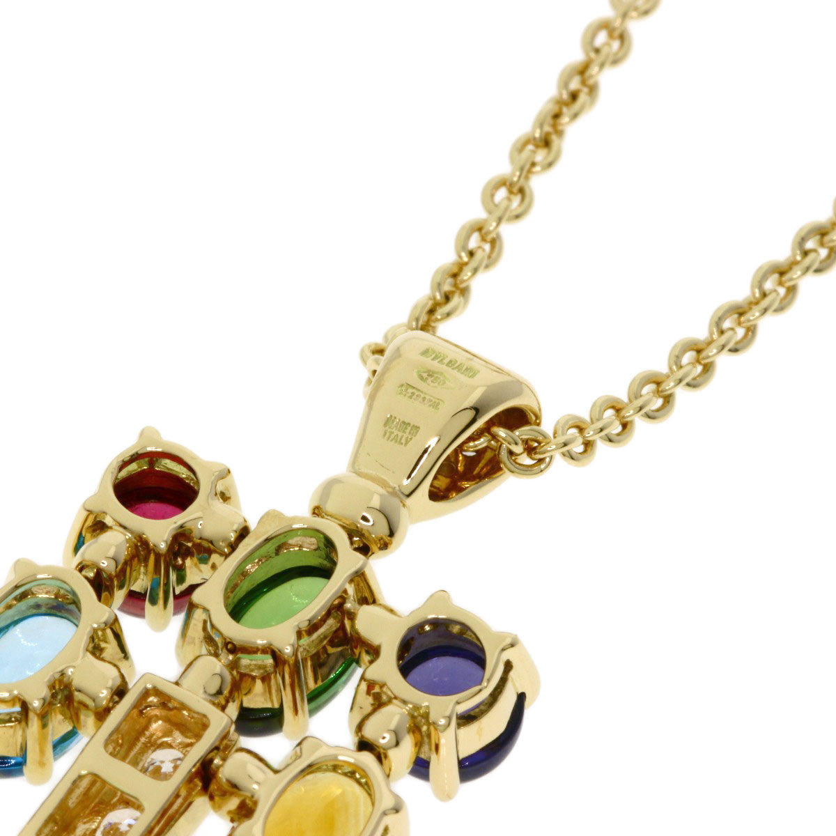 BVLGARI Allegra Multicolor Stone Necklace K18 Yellow Gold Ladies [Used]