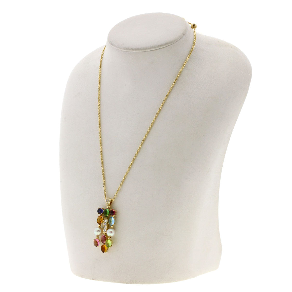 BVLGARI Allegra Multicolor Stone Necklace K18 Yellow Gold Ladies [Used]