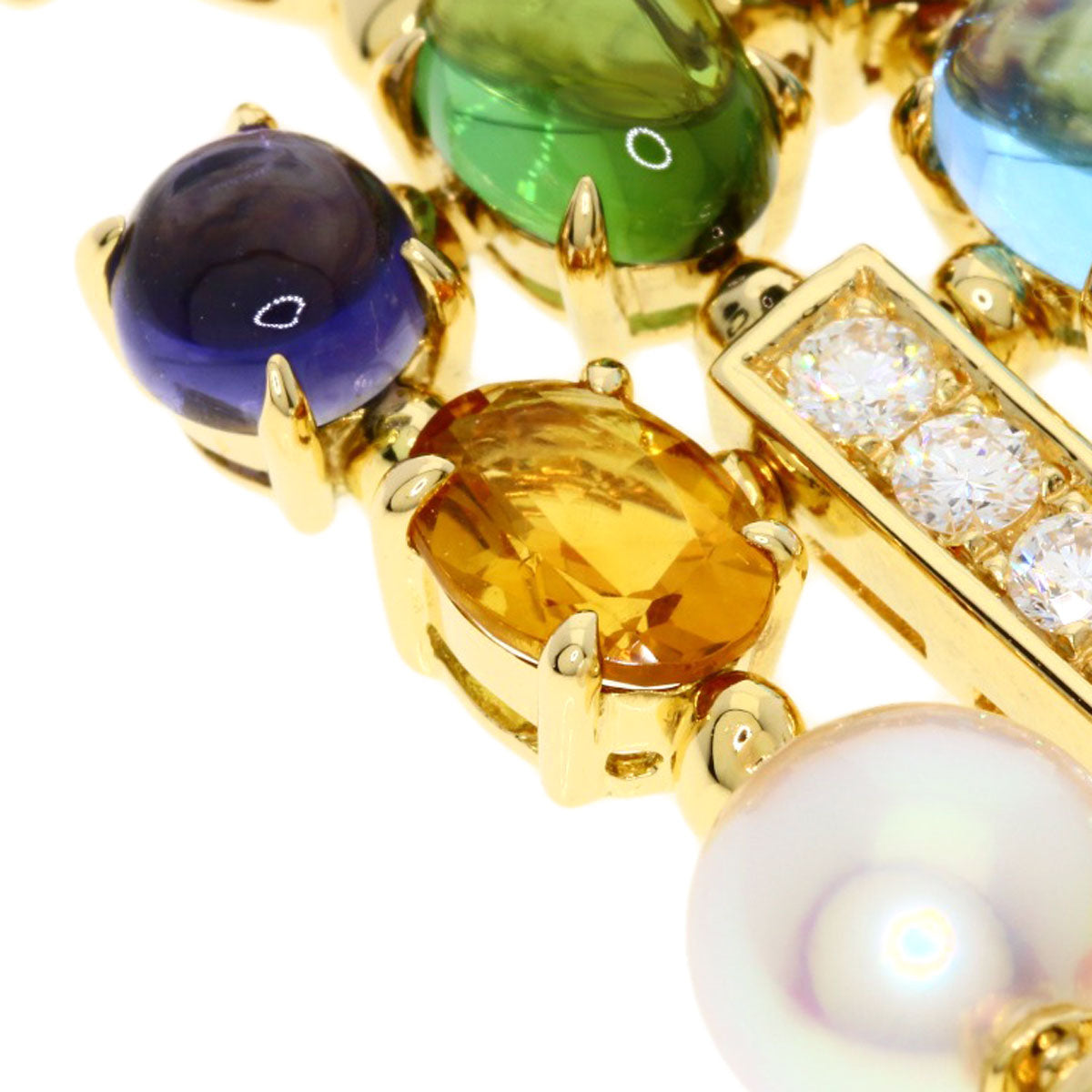 BVLGARI Allegra Multicolor Stone Necklace K18 Yellow Gold Ladies [Used]