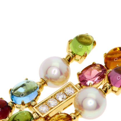BVLGARI Allegra Multicolor Stone Necklace K18 Yellow Gold Ladies [Used]