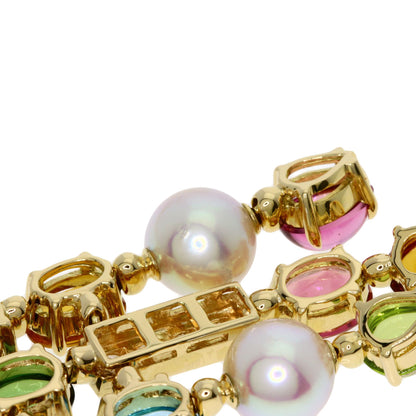 BVLGARI Allegra Multicolor Stone Necklace K18 Yellow Gold Ladies [Used]